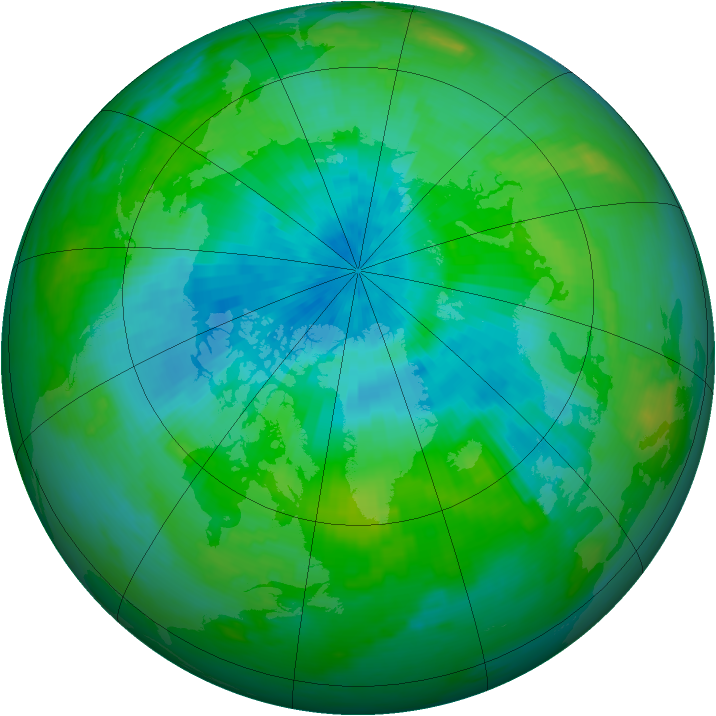 Arctic ozone map for 30 August 1989